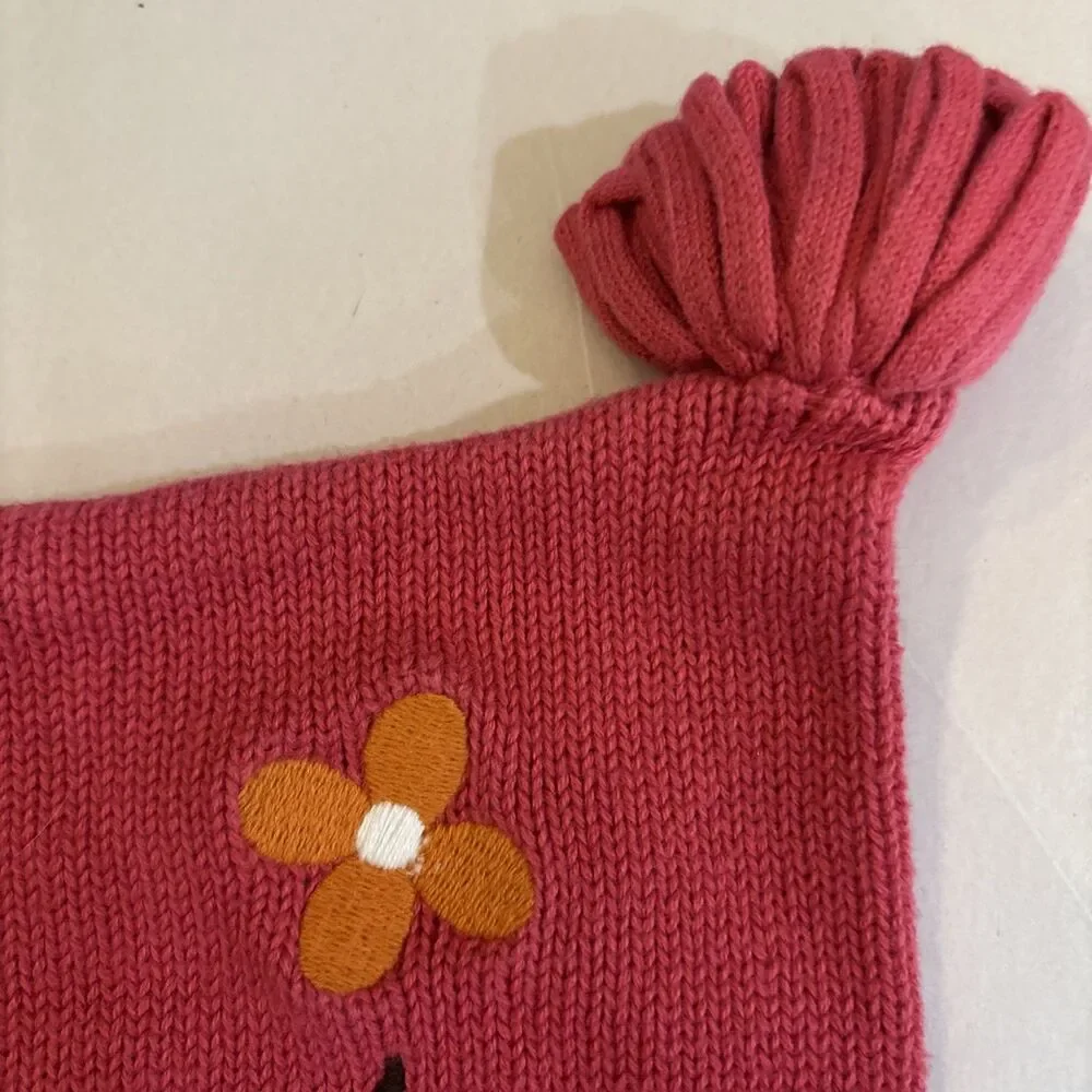 Gymboree Fall Homecoming Owl Pink Sweater Knit Hat 12-24M Cute!  RARE HTF **READ